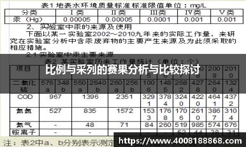 比例与采列的赛果分析与比较探讨